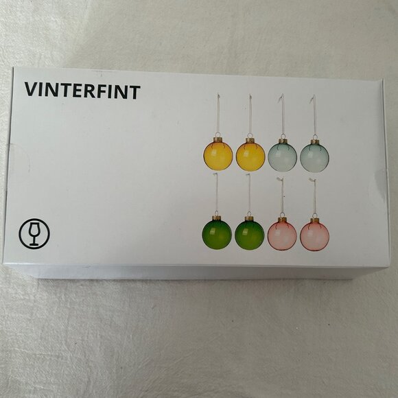 Set of 20 Ikea Vinterfint Small Round Red Glass Christmas Ornaments NEW IN BOX - Picture 11 of 12